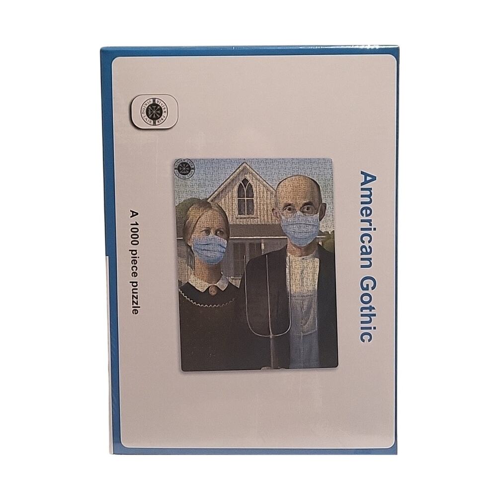VIKING LAIR AMERICAN GOTHIC QUARANTINE MASK 1000 PC JIGSAW PUZZLE - COLLECTORS